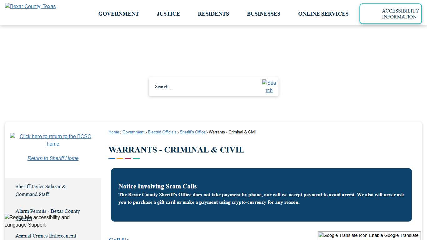 Warrants - Criminal & Civil | Bexar County, TX - Official Website